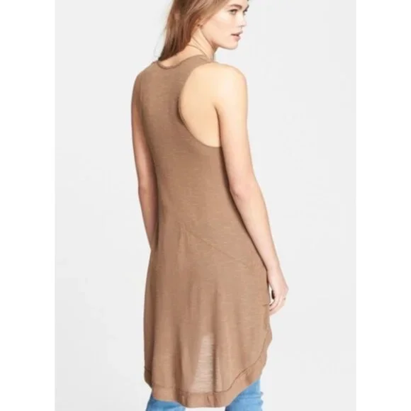 Free People ~ We The Free ~ Ribbed Hi-Lo Asymmetrical Sleeveless Tank Top - Picture 8 of 11